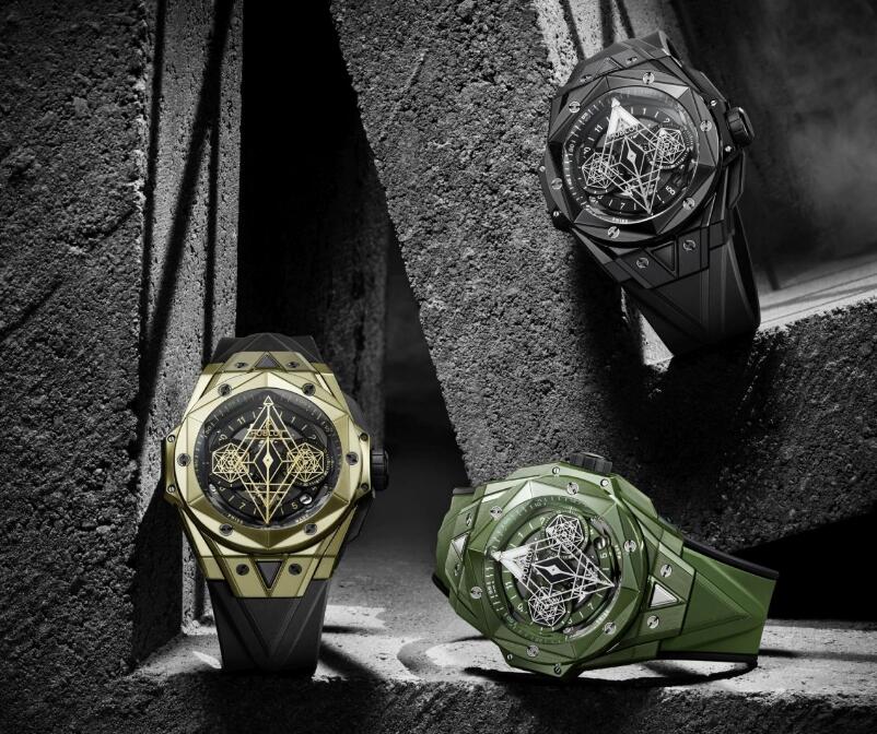 Limited Edition Replica Hublot Big Bang Unico Sang Bleu II Magic Gold Watches 3